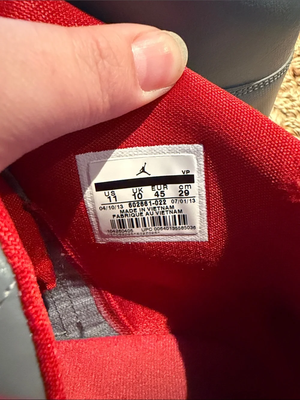 Jordan Flightclub 90’s Cool Grey Gym Red Black White Men’s Size 11